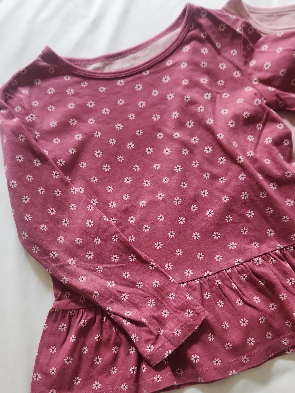 Carter's Pink & Mauve Long-Sleeve Floral and Heart Tee Set